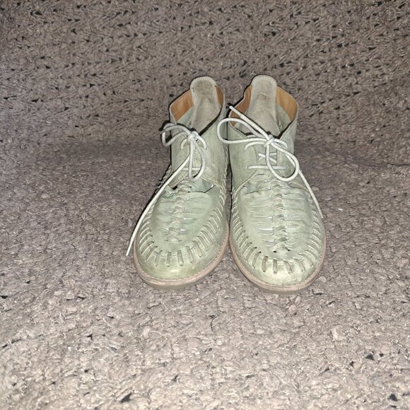 OFFICE London-Sage Green Nubuck Fisherman/Ghillie Sandals-Sz 40-Excellent - Picture 3 of 8